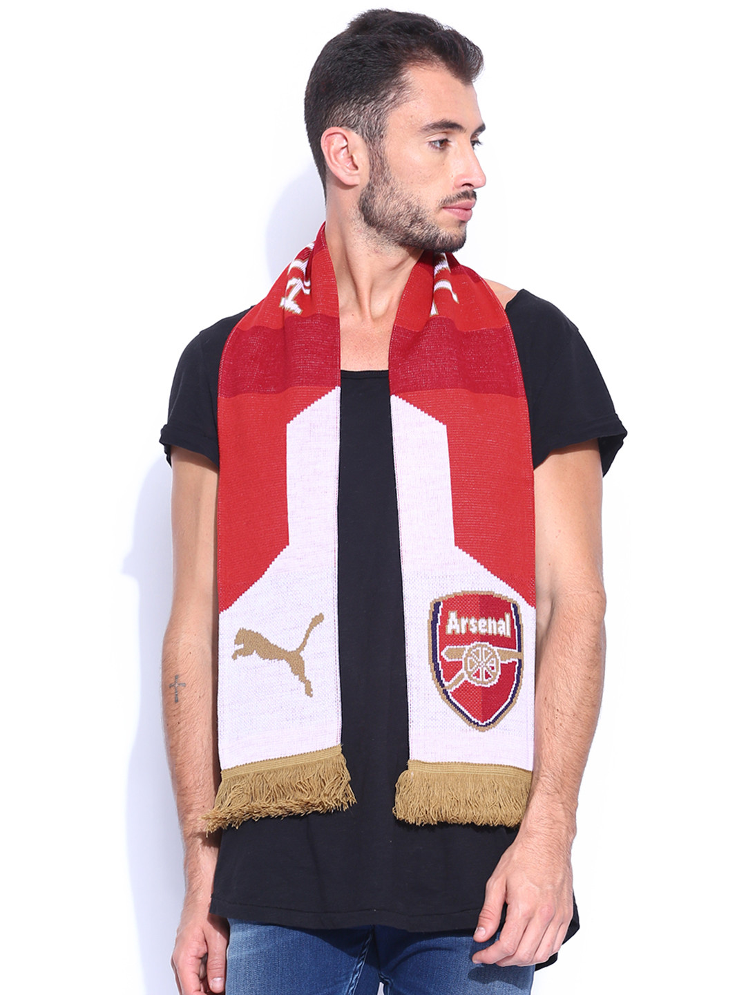 Buy PUMA Unisex Red & White Arsenal Fan Scarf Scarves for Unisex
