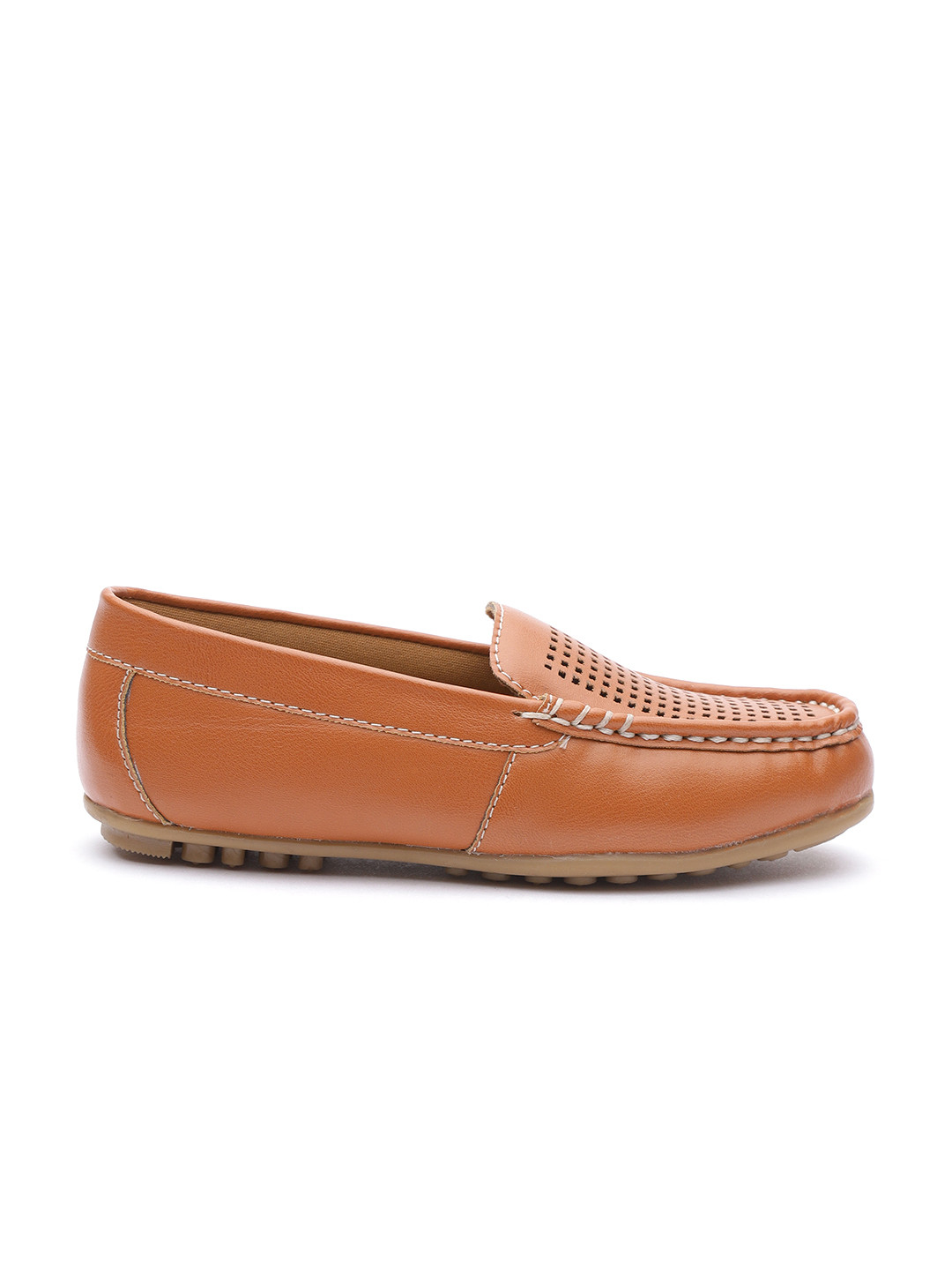 Buy Carlton London Boys Brown Loafers With Laser Cuts Casual Shoes