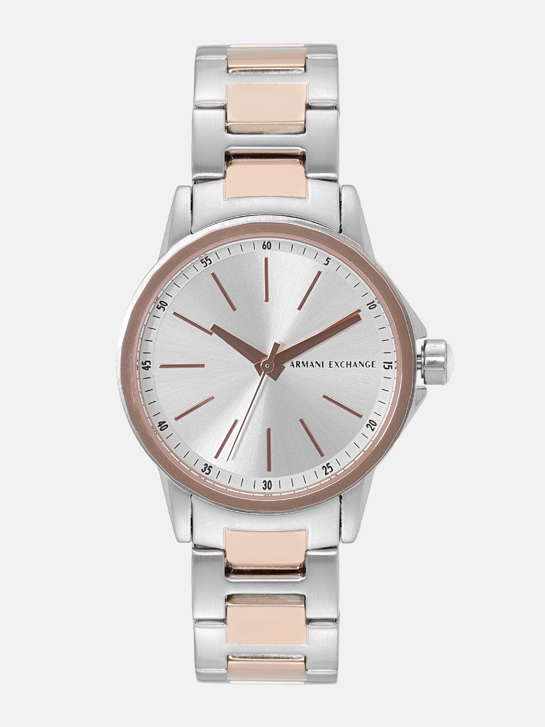 Buy Armani Exchange LADY BANKS Women Silver Analogue Watch AX4363 ...