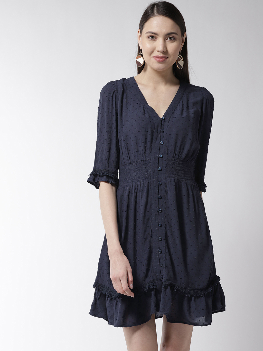 marks and spencer navy mix dress
