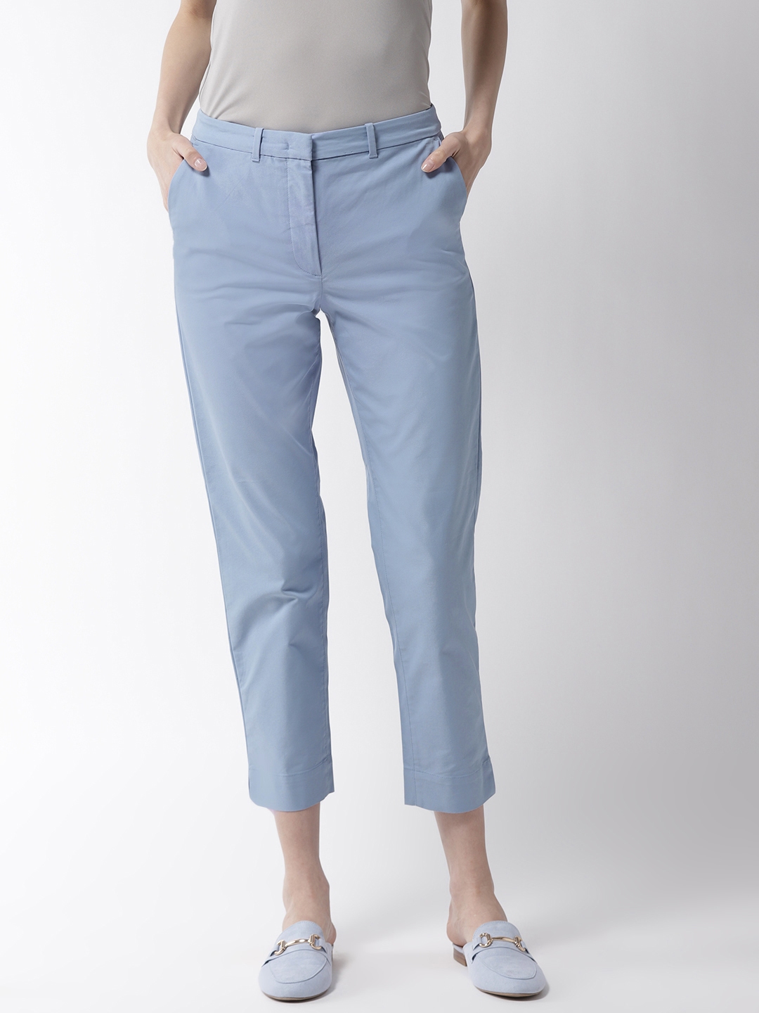 ladies blue chinos