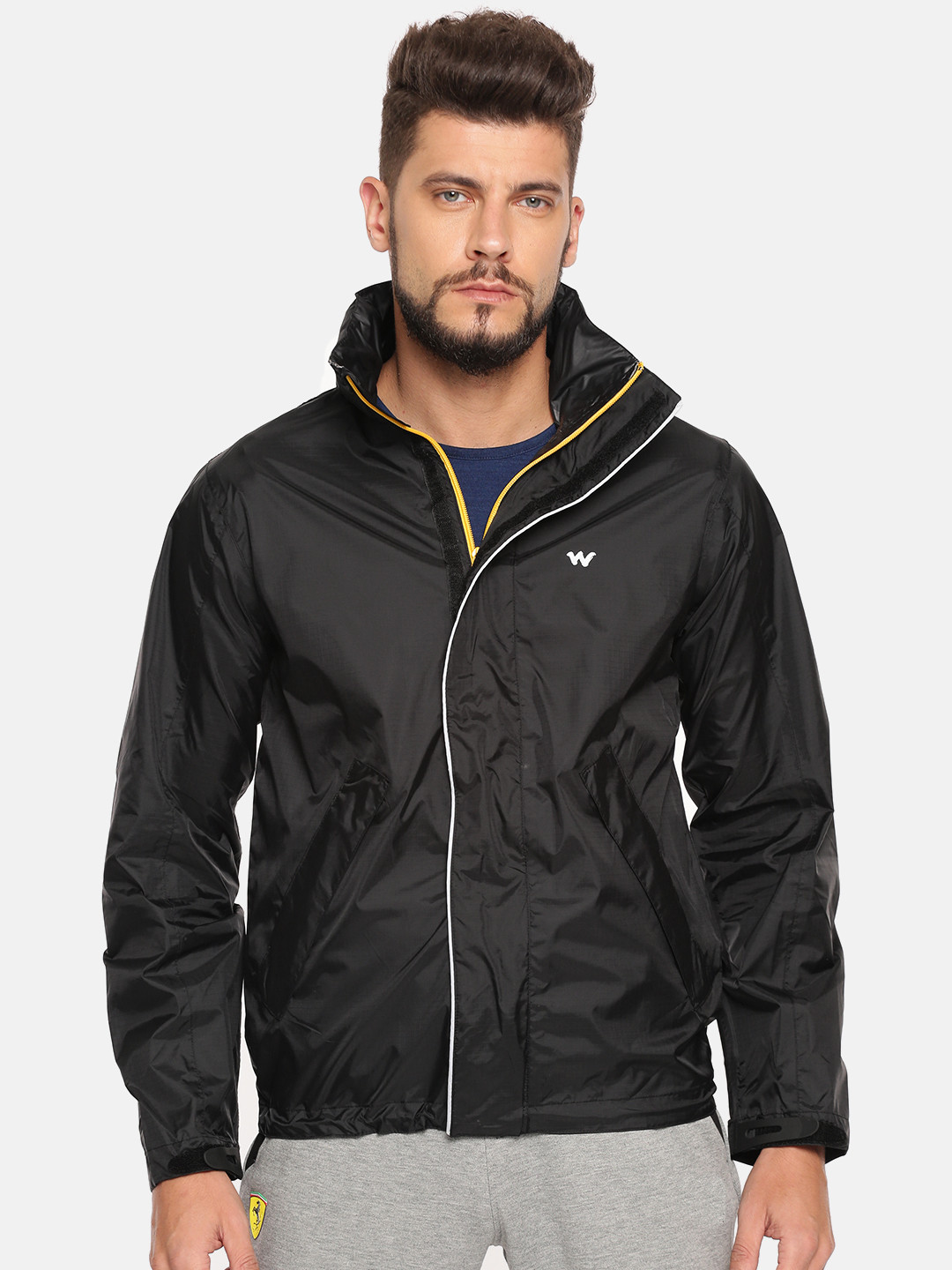 Buy Wildcraft Men Black Rain Jacket With Concealed Hood Rain Jacket