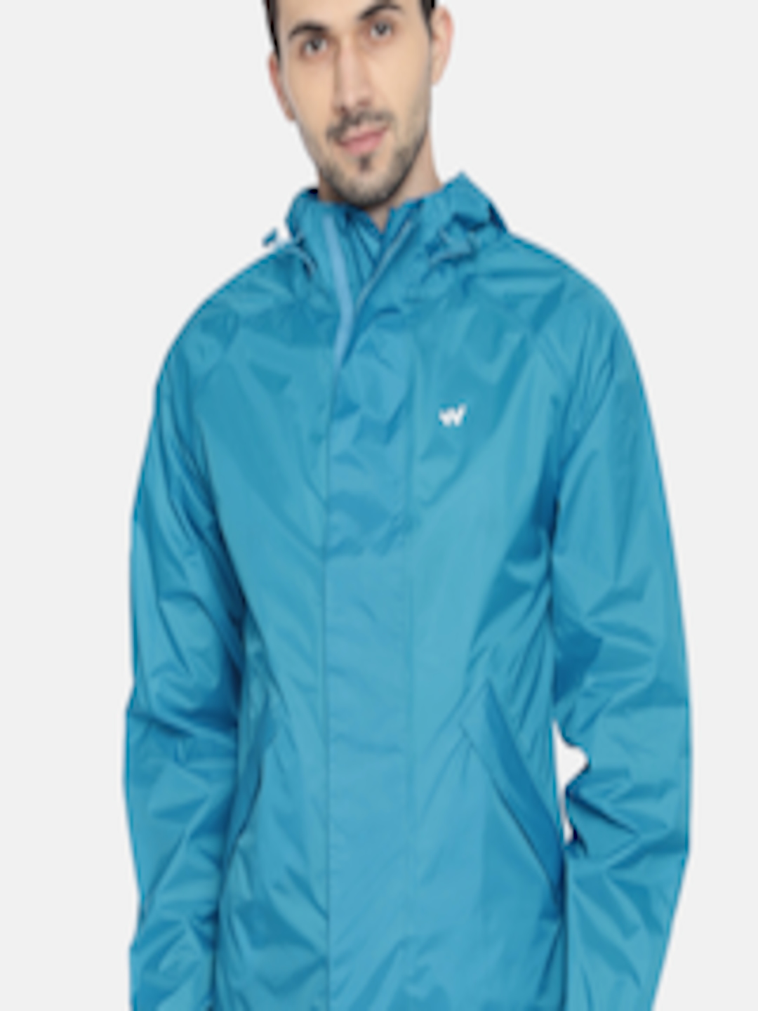 Buy Wildcraft Men Blue Solid Hooded Waterproof Rain Jacket - Rain ...