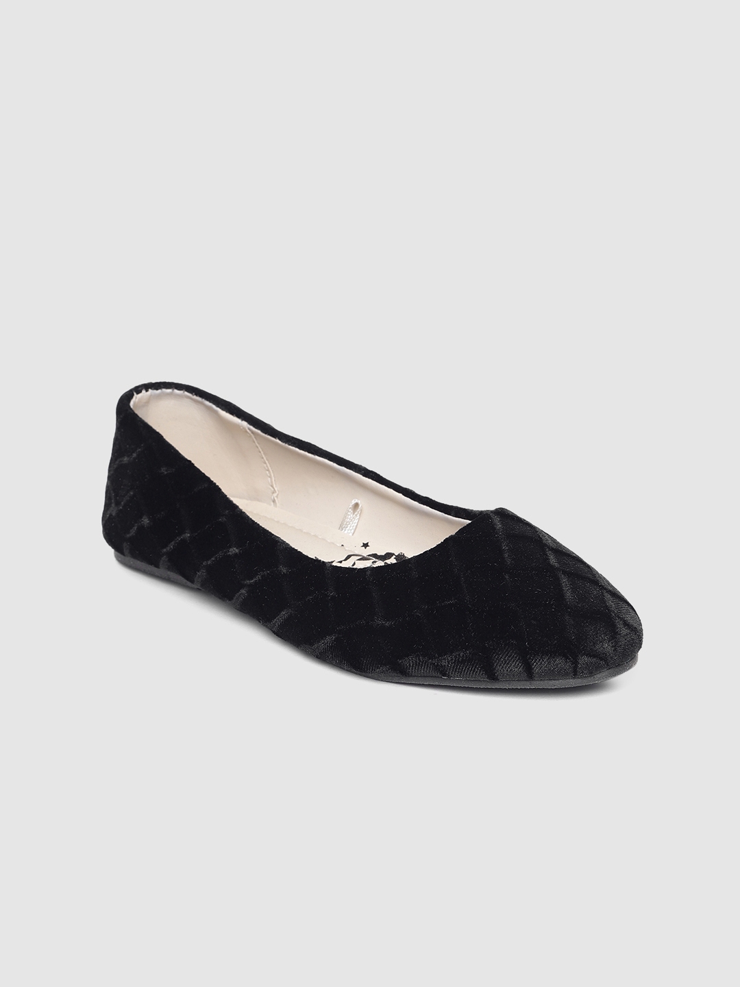 black velvet ballerina flats
