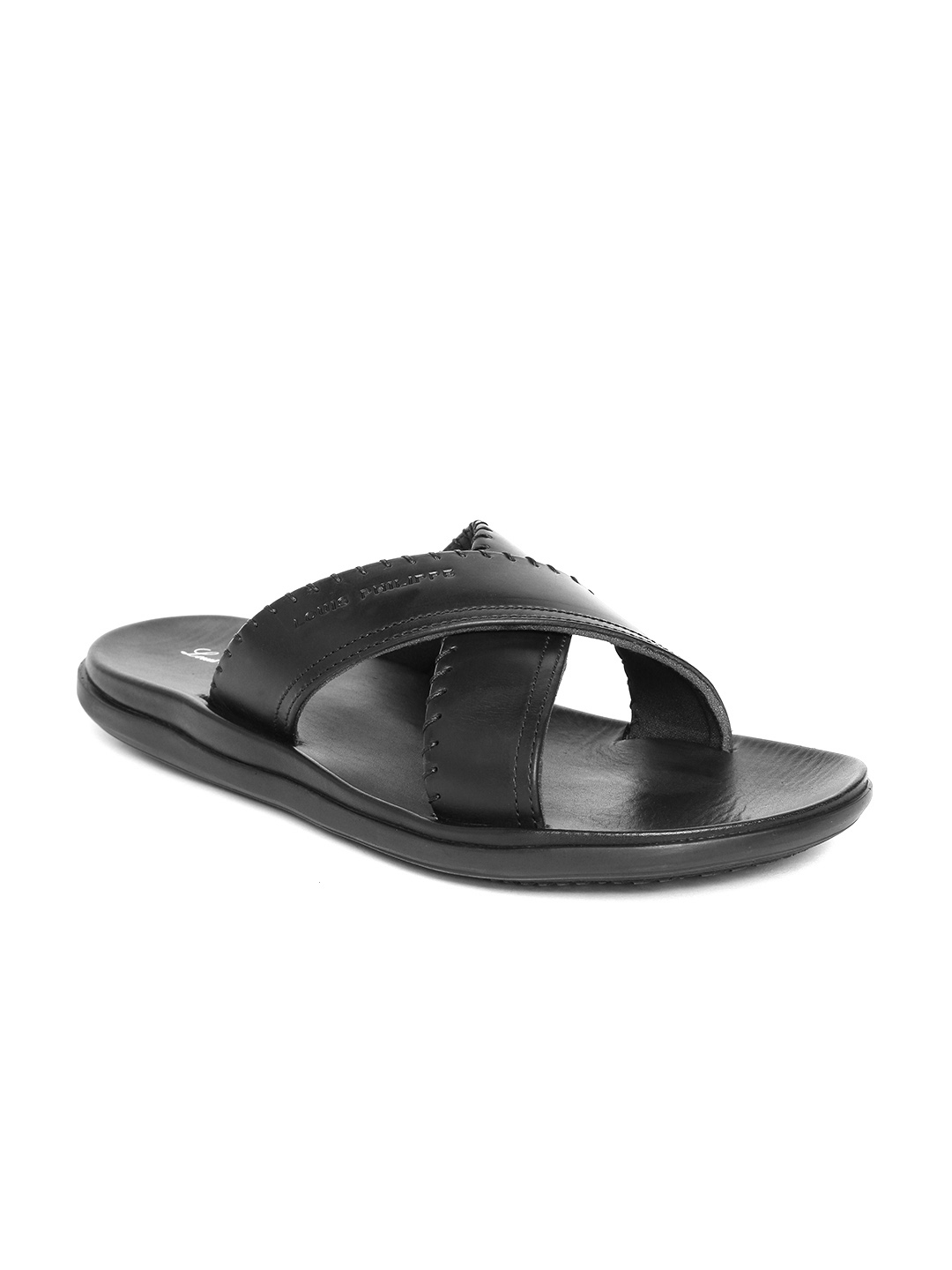 louis philippe men's leather sandals and floaters