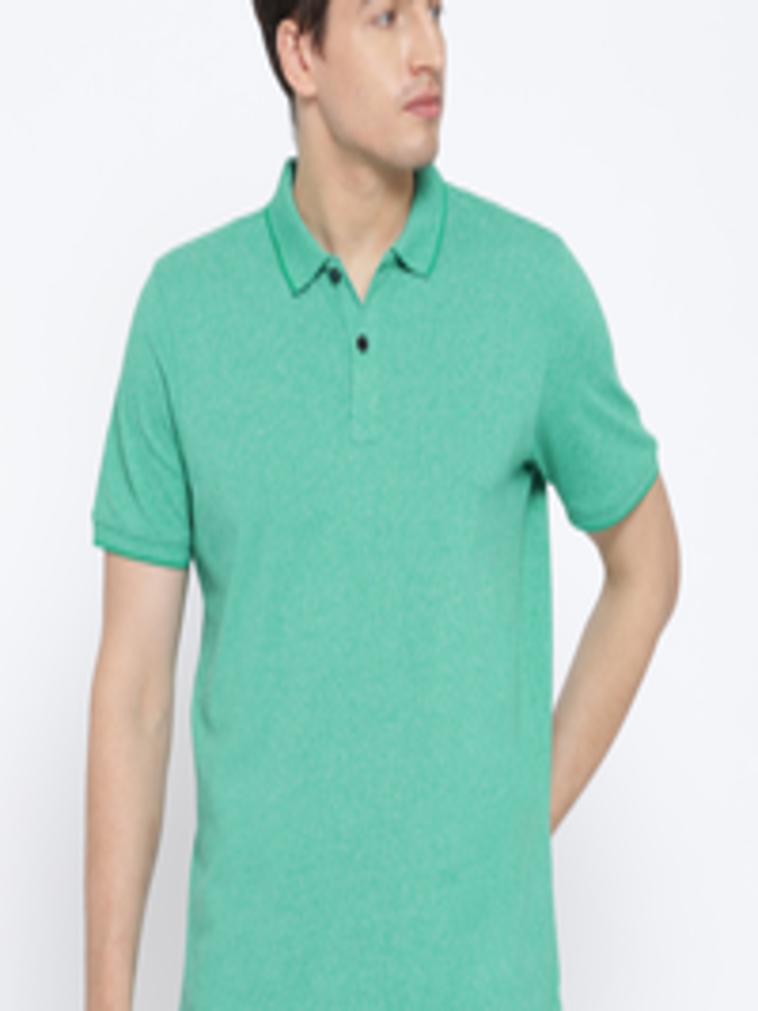 Buy Blackberrys Men Green Solid Polo Collar T Shirt - Tshirts for Men ...
