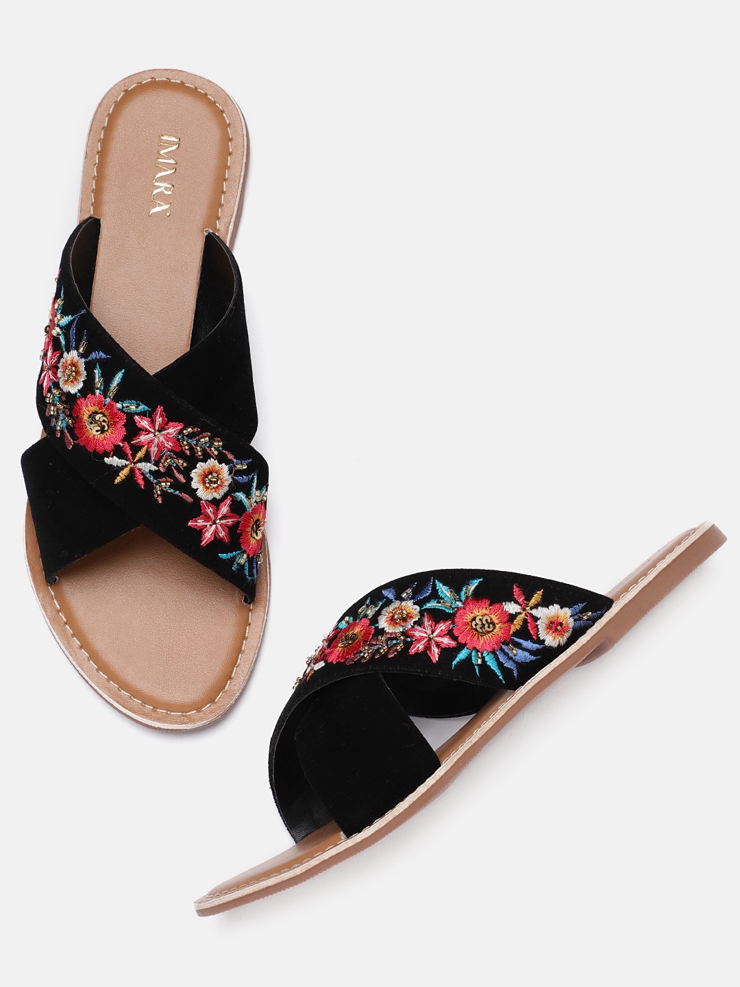 open toe flats myntra