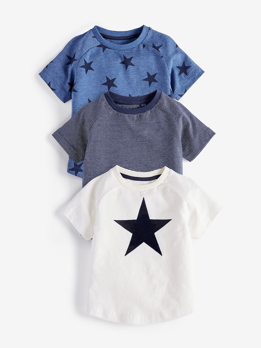 Buy Next Boys Blue Printed Round Neck Pure Cotton T Shirt Tshirts for