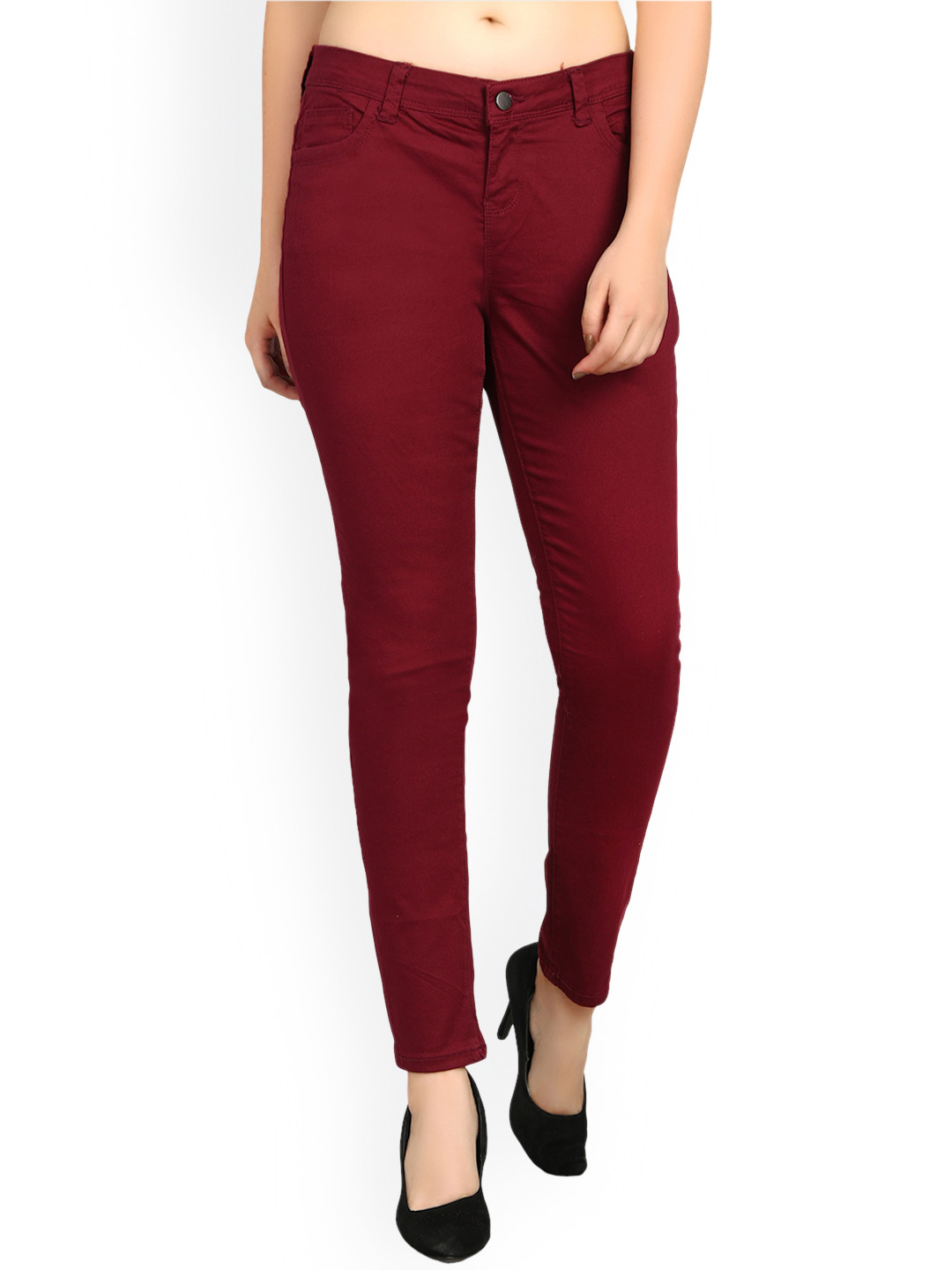 Buy Kotty Women Maroon Skinny Fit High Rise Clean Look Jeans Jeans