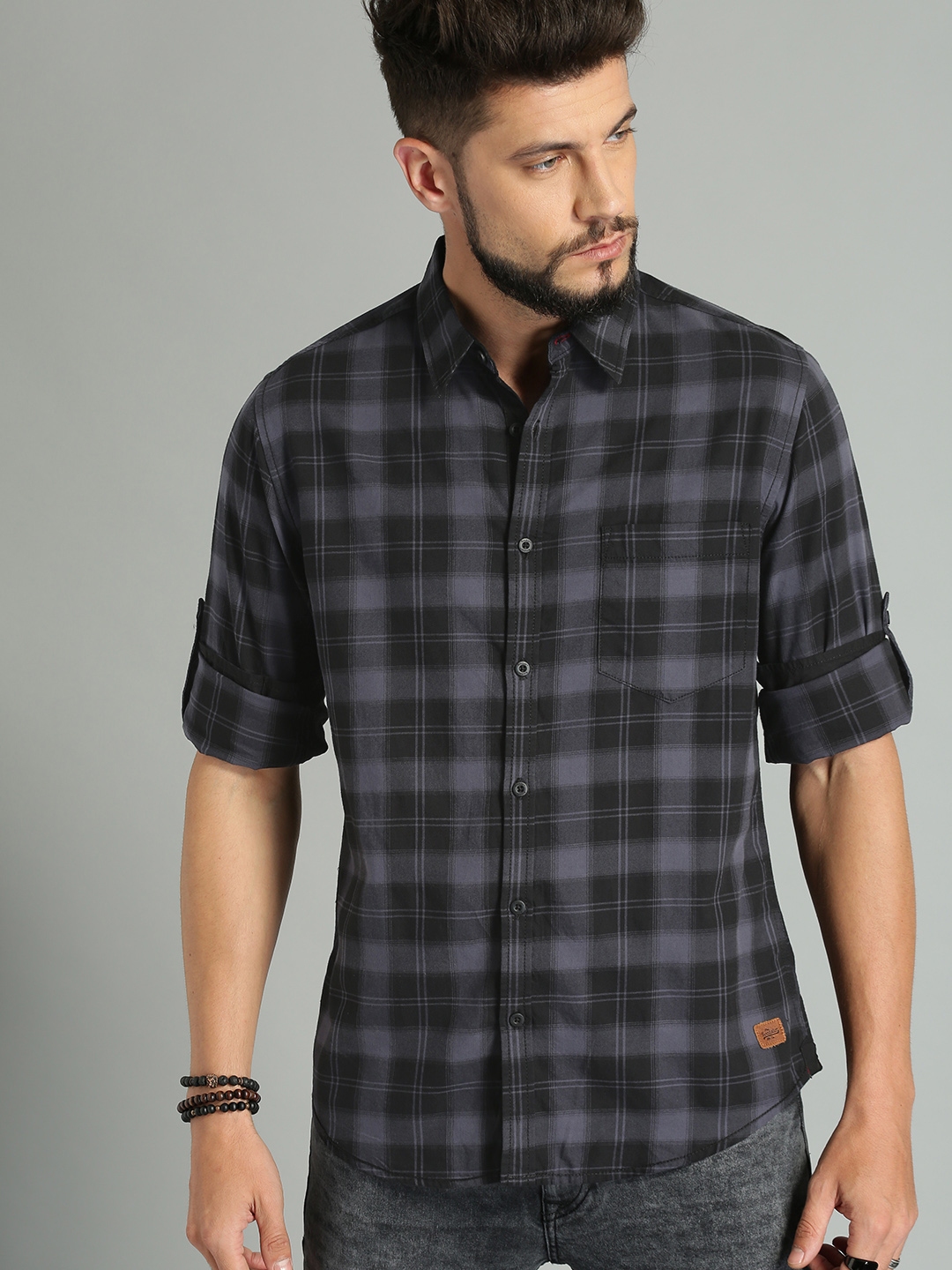 grey casual shirt