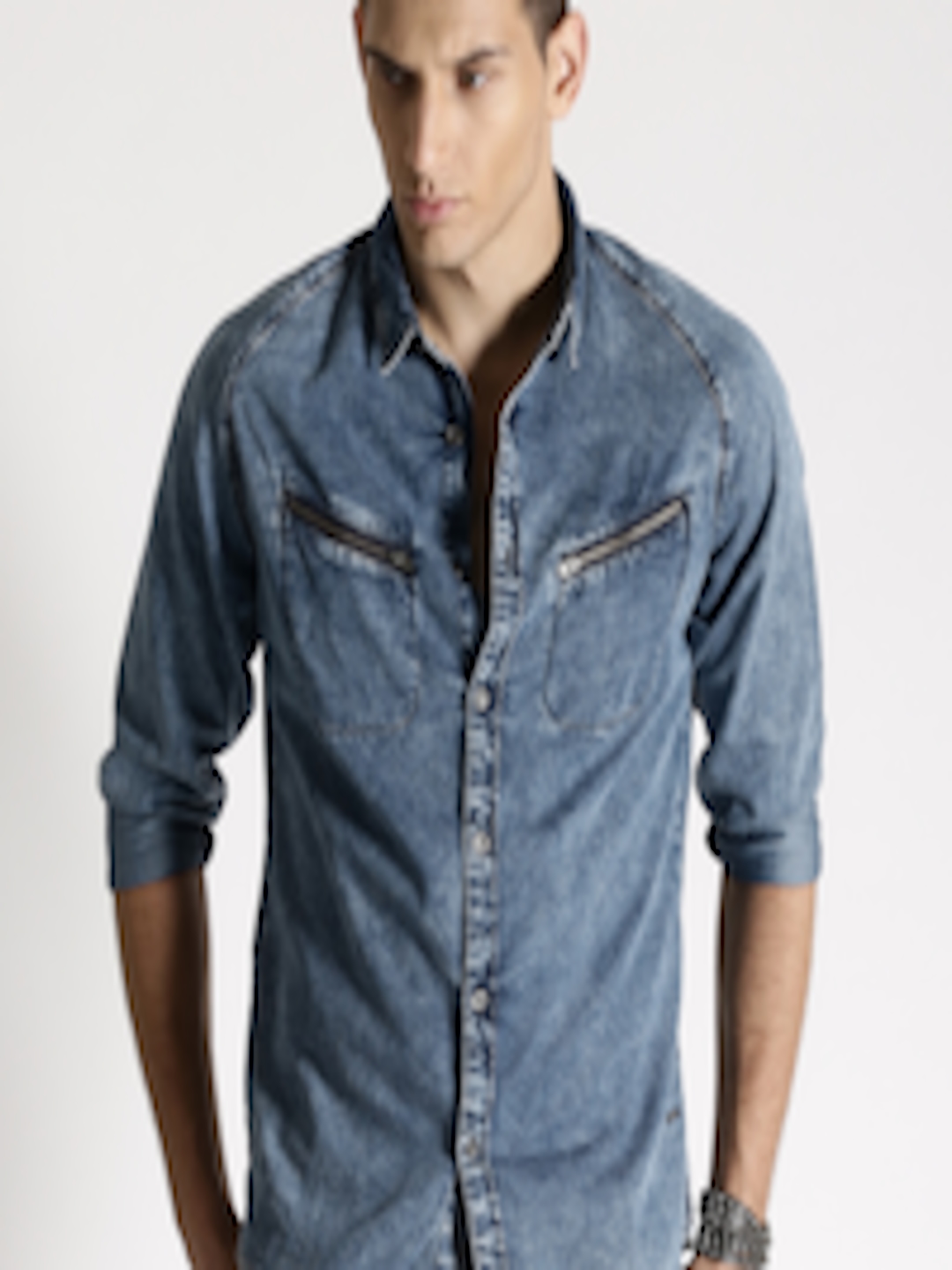 Buy RDSTR Blue Washed Denim Casual Shirt - Shirts for Men 942613 | Myntra