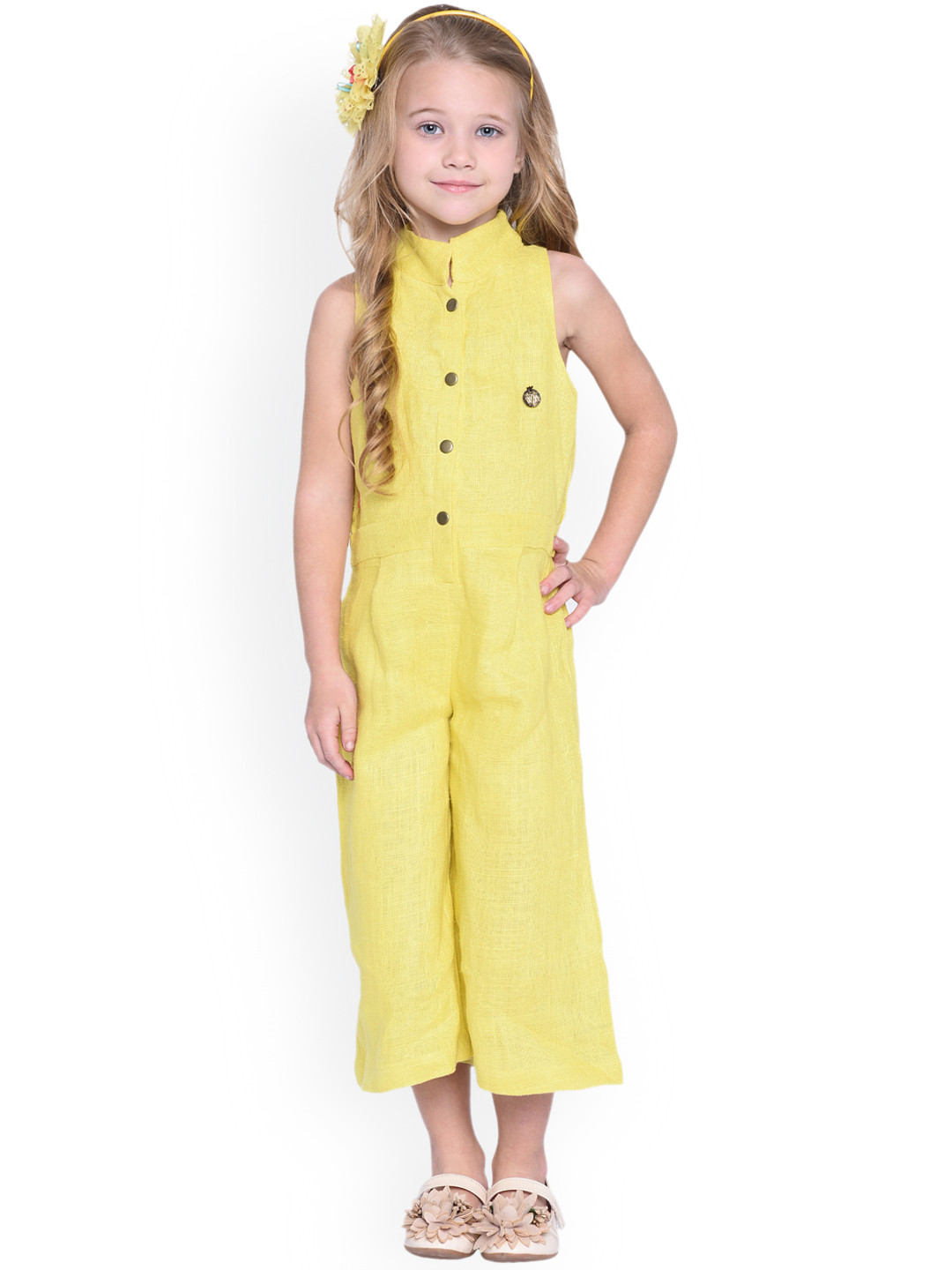 Buy WONDERMOM Yellow Solid Basic Jumpsuit Jumpsuit for Girls 9429275 Myntra