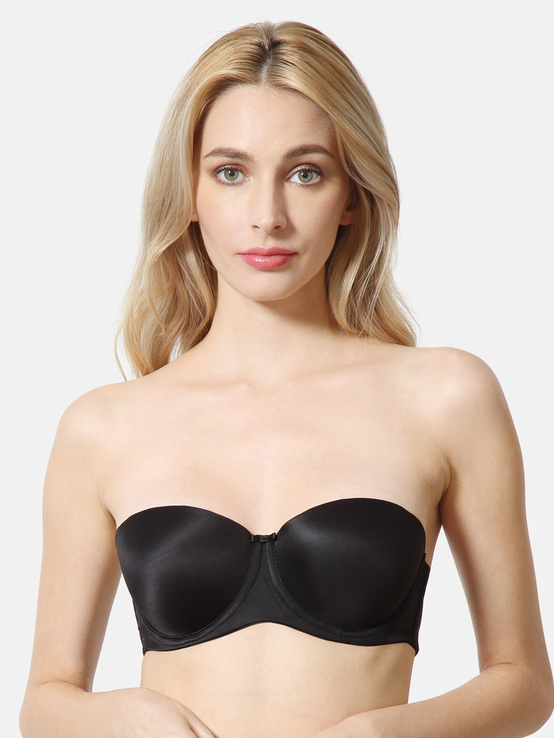Buy Van Heusen Black Solid Underwired Lightly Padded 6 Way Strapless Bandeau Bra