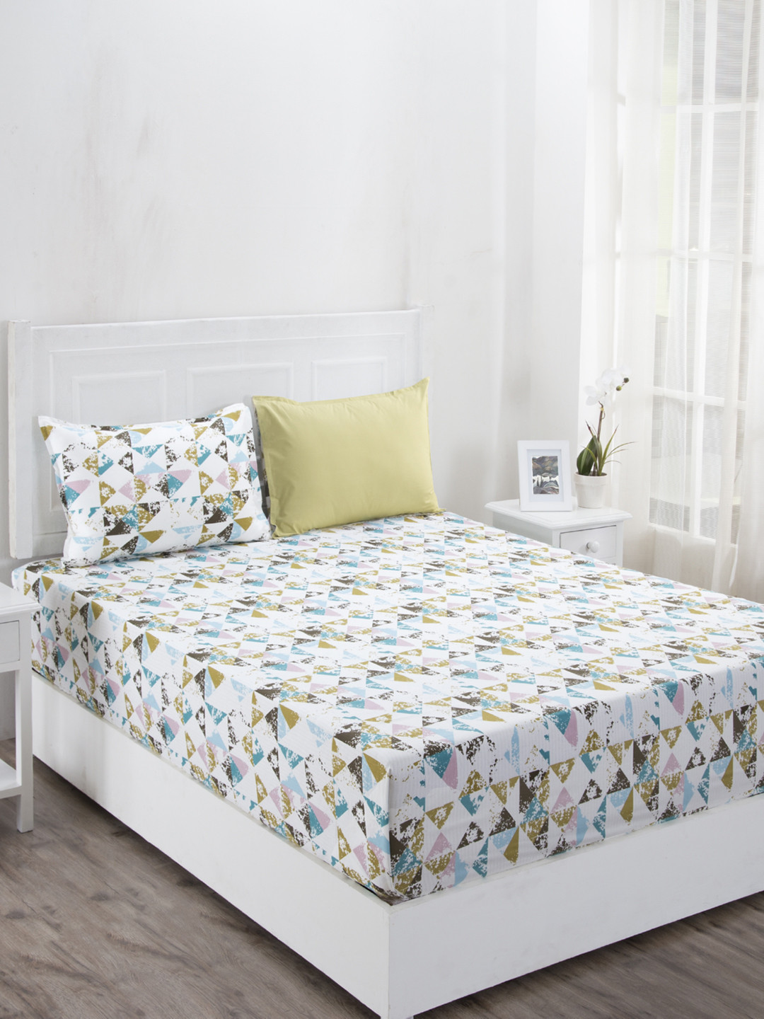 Buy In House By Maspar Multicoloured Geometric 210 TC Cotton 1 King