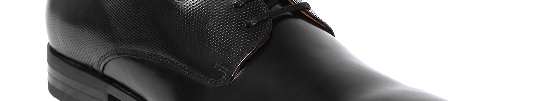 Buy Louis Philippe Men Black Leather Solid Derbys - Formal Shoes for Men 9450675 | Myntra