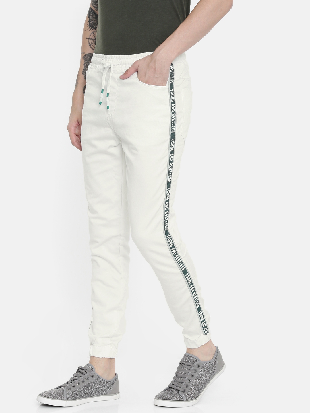spykar slim fit cotton joggers