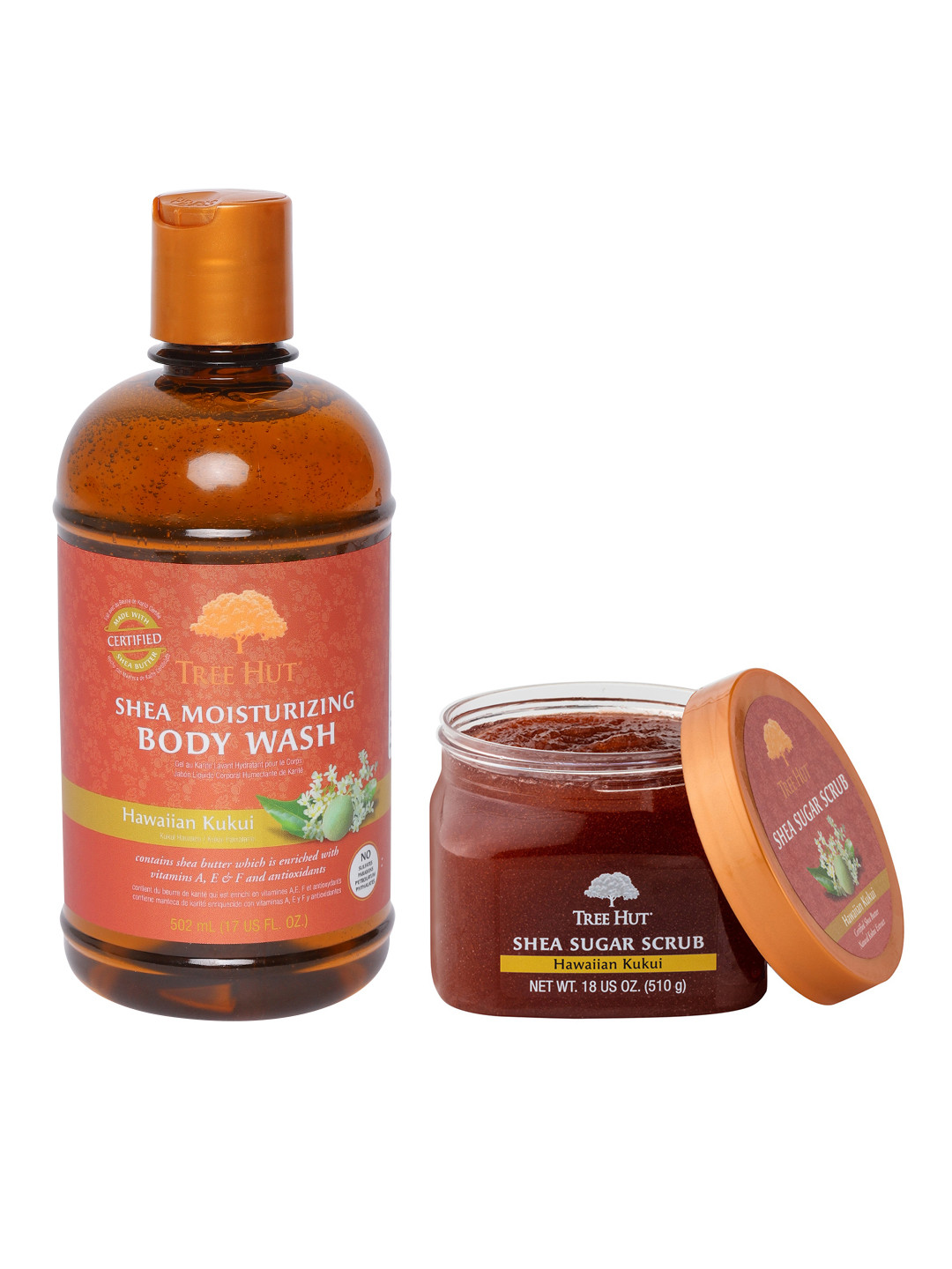 Buy Tree Hut Set Of Shea Sugar Scrub And Moisturizing Body Wash Bath