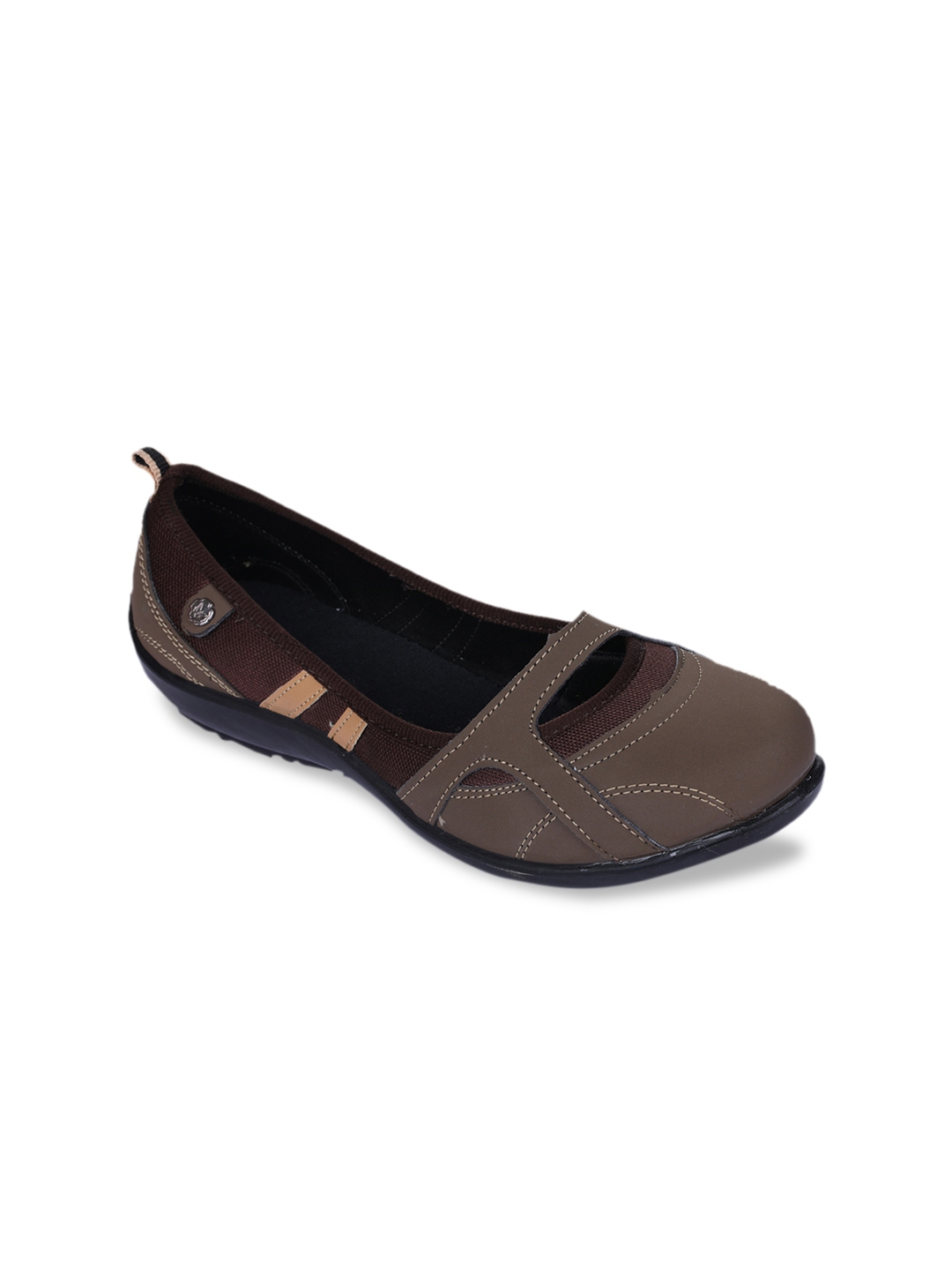women brown slip on shoes