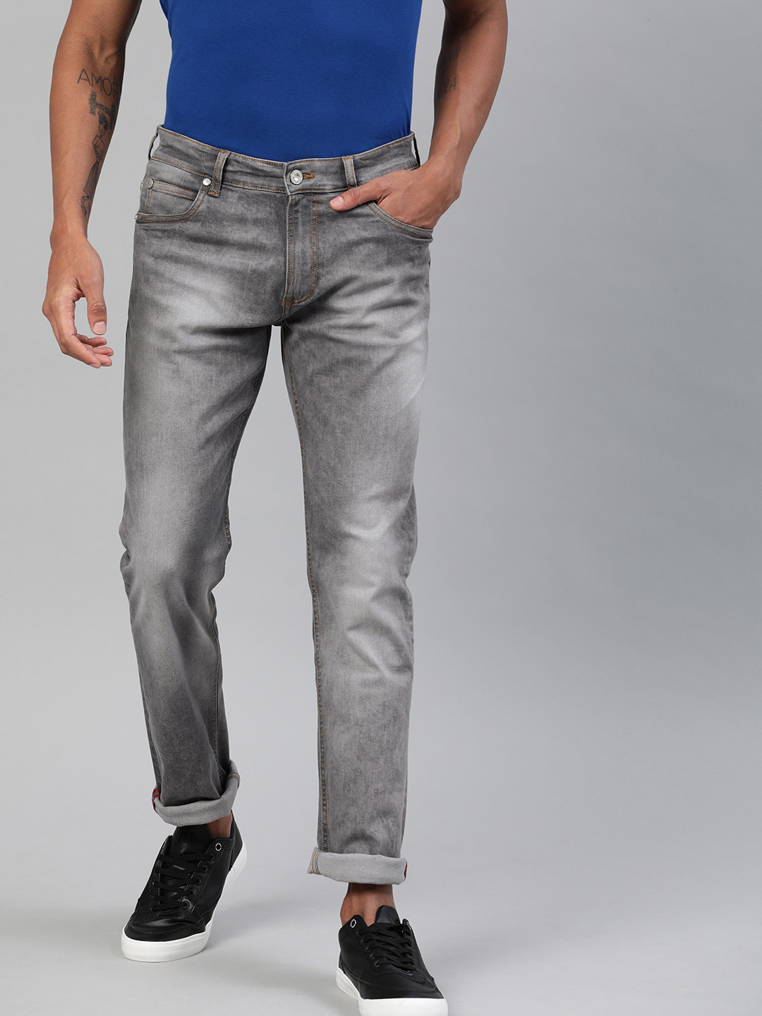 Buy French Connection Men Grey Slim Fit Mid Rise Clean Look Stretchable Jeans - Jeans for Men 