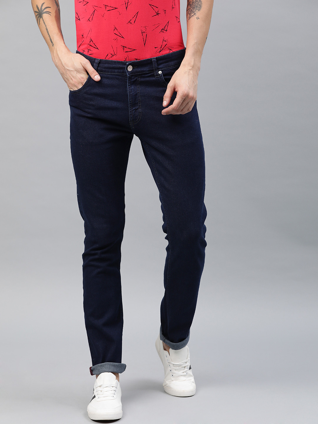 Buy French Connection Men Blue Slim Fit Mid Rise Clean Look Stretchable Jeans - Jeans for Men 