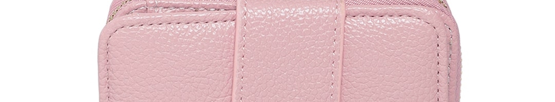 Buy Lino Perros Women Pink Solid Zip Around Wallet - Wallets for Women ...