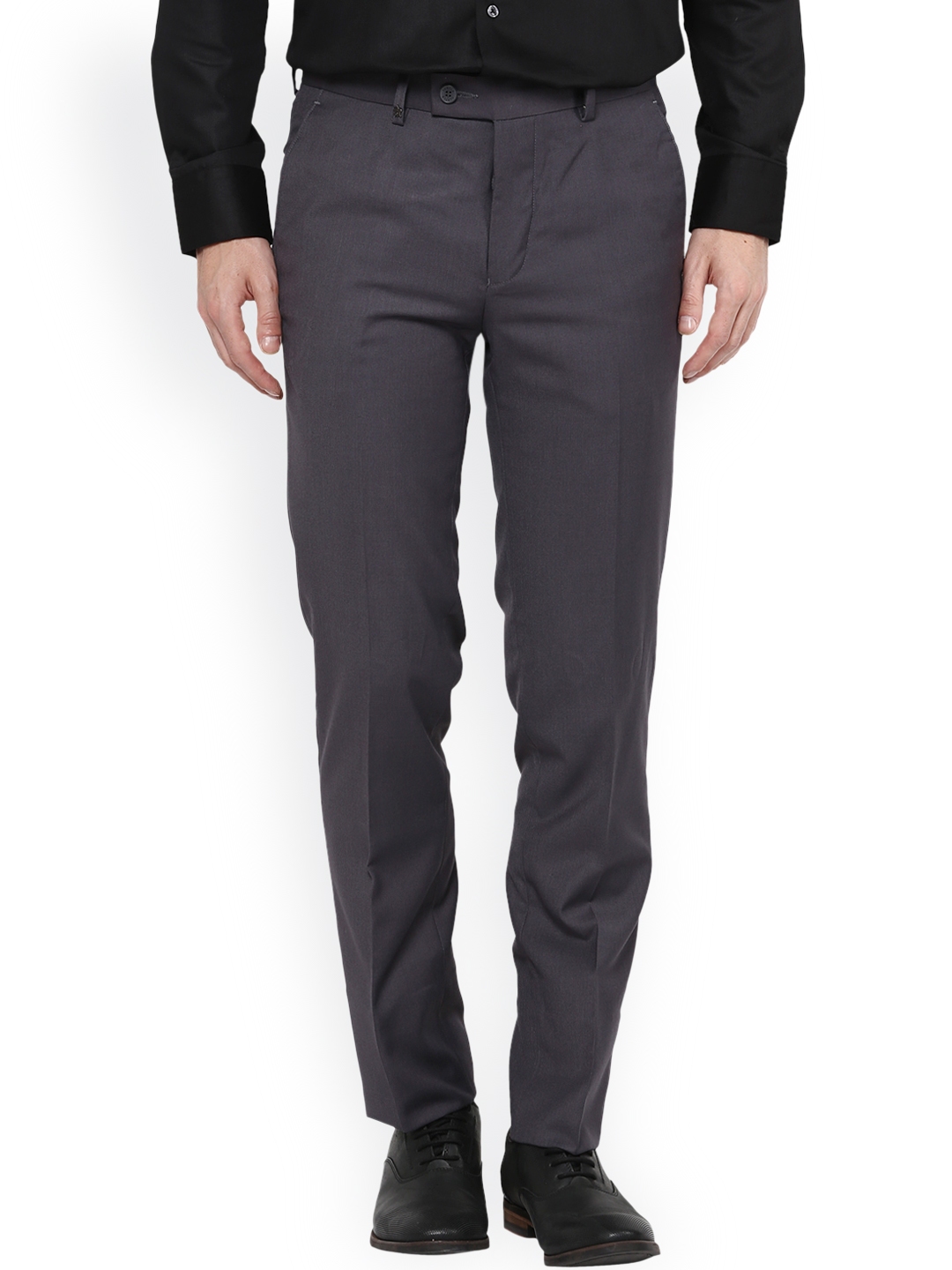 Buy Turtle Grey Slim Fit Formal Trousers - Trousers for Men 951831 | Myntra