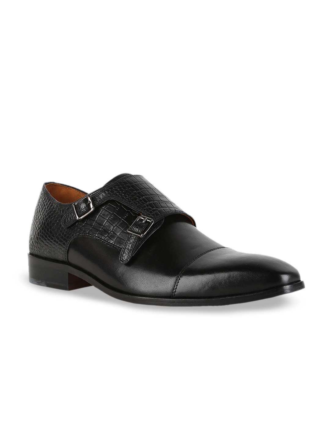 Buy SIMON CARTER LONDON Men Black Leather Formal Monks