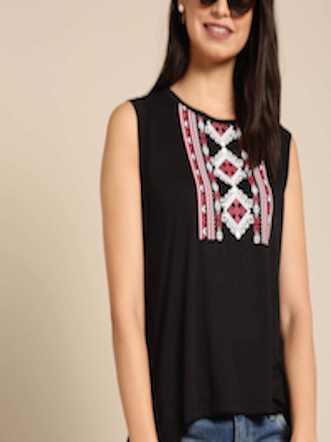 Buy DressBerry Women Black Printed A Line Top - Tops for Women 9528615 ...