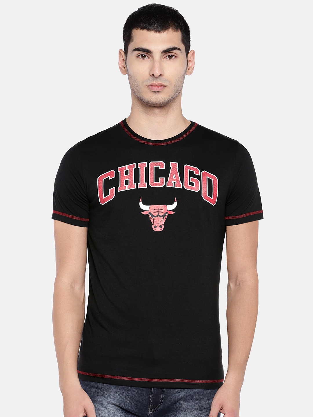 Buy NBA Men Black Printed Round Neck Pure Cotton T Shirt - Tshirts for Men 9540231 | Myntra