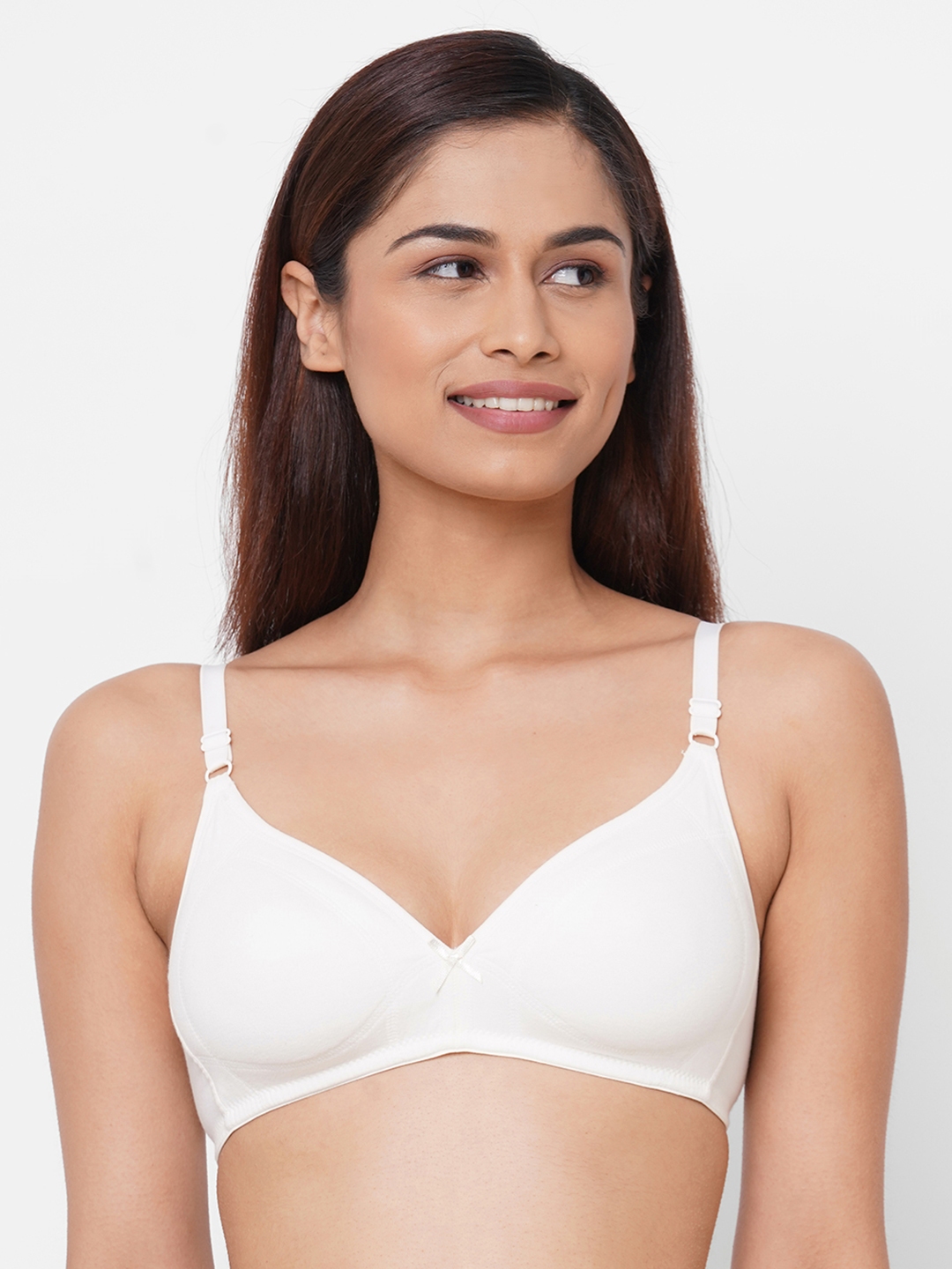 Buy Inner Sense White Organic Cotton Antimicrobial Sustainable Seamless Bra With Supportive