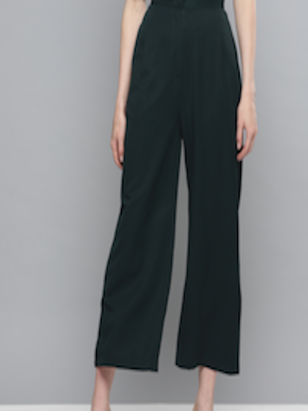 Buy Marie Claire Women Olive Green Regular Fit Solid Parallel Trousers ...