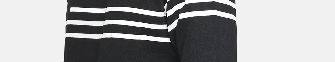 Buy The Roadster Lifestyle Co Men Black & White Striped Sweatshirt ...
