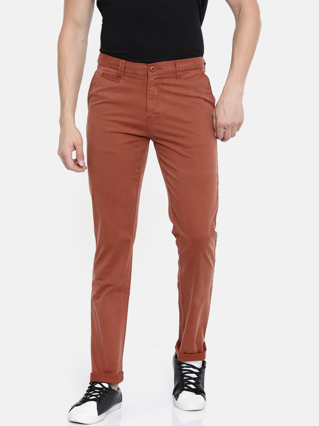 rust orange trousers