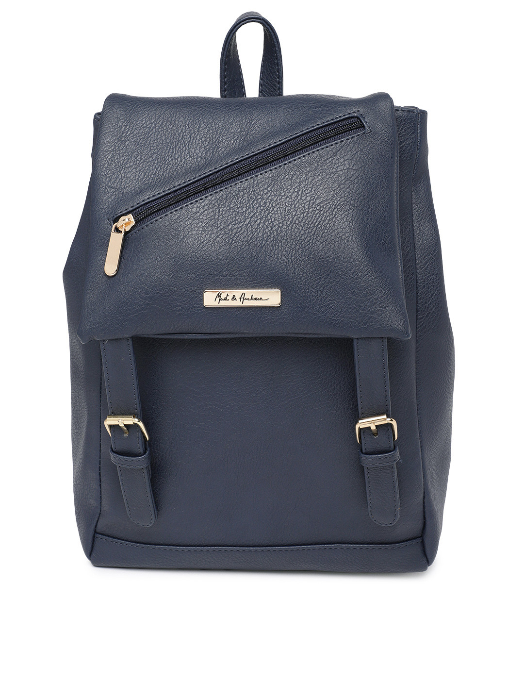 Buy Mast & Harbour Women Navy Blue Solid Backpack Backpacks for Women