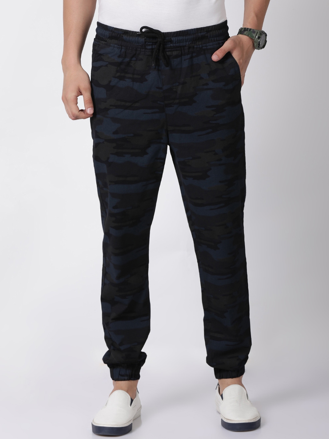 mens navy blue jogger pants