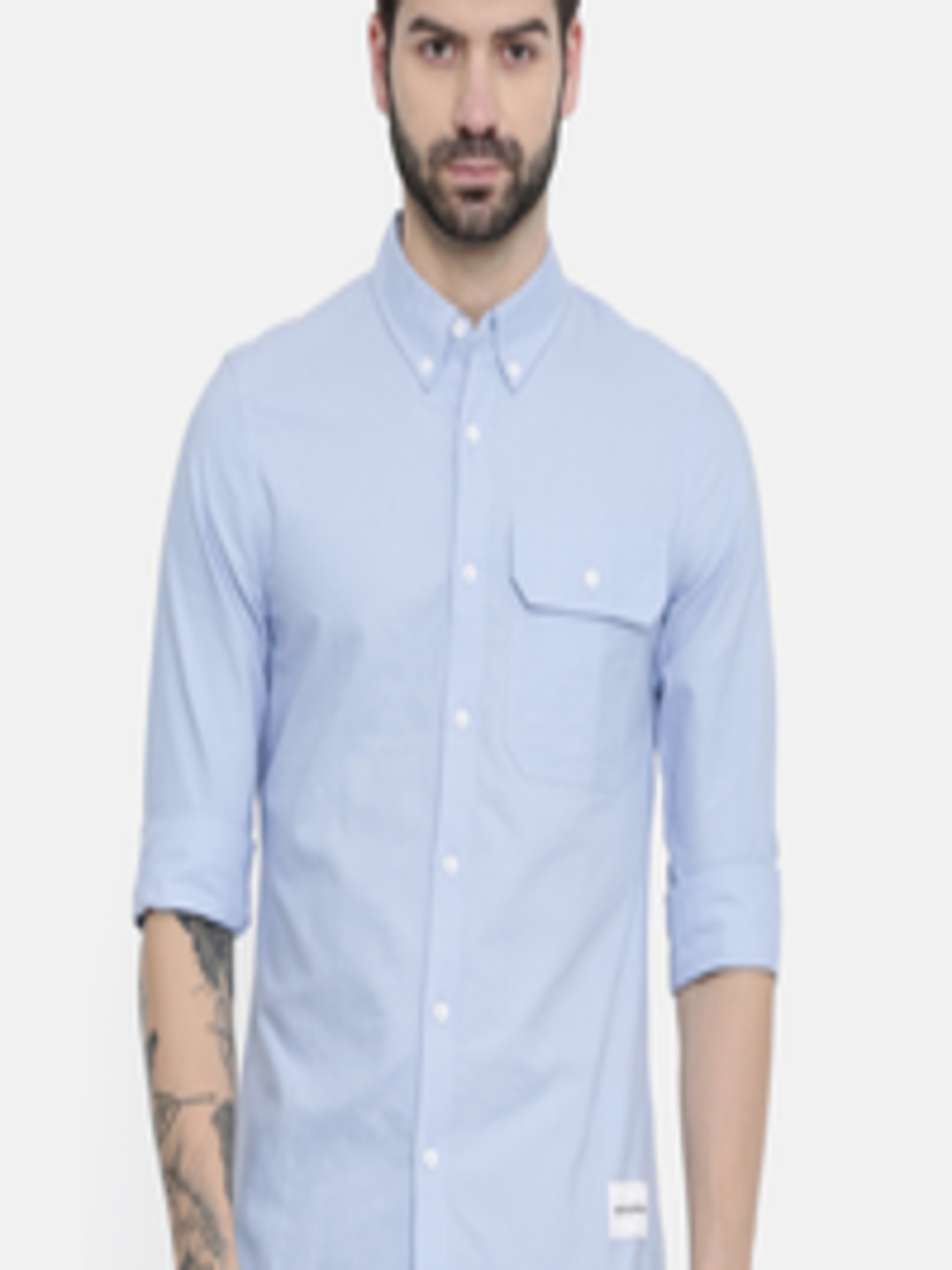 Buy Calvin Klein Jeans Men Blue Slim Fit Solid Casual Shirt - Shirts ...
