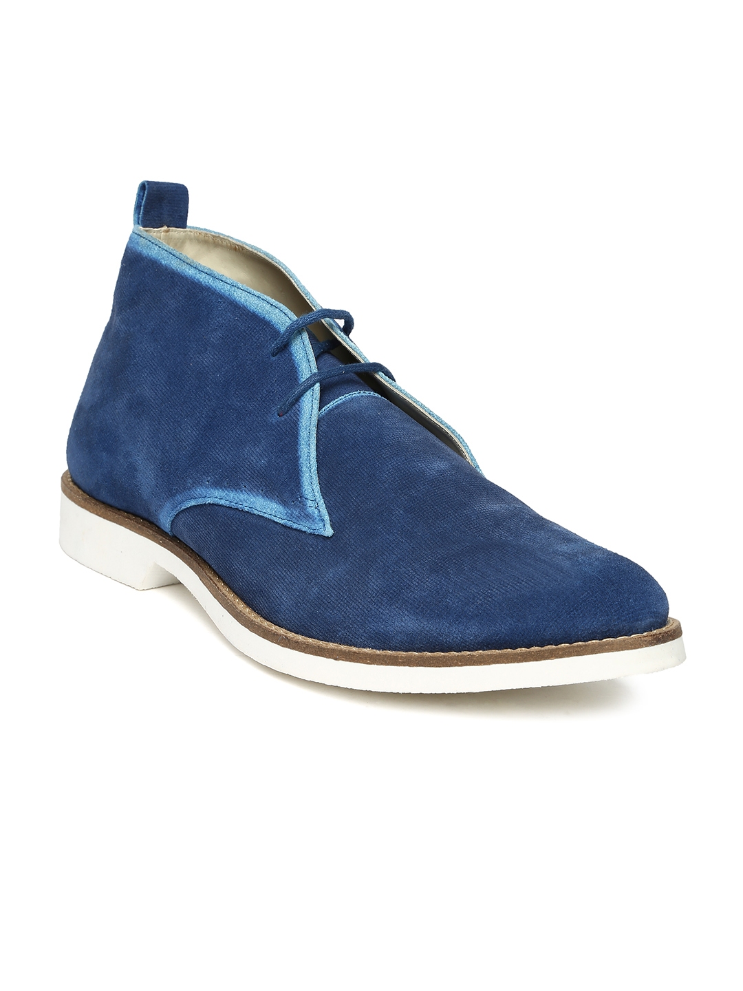 men's blue leather casual shoes