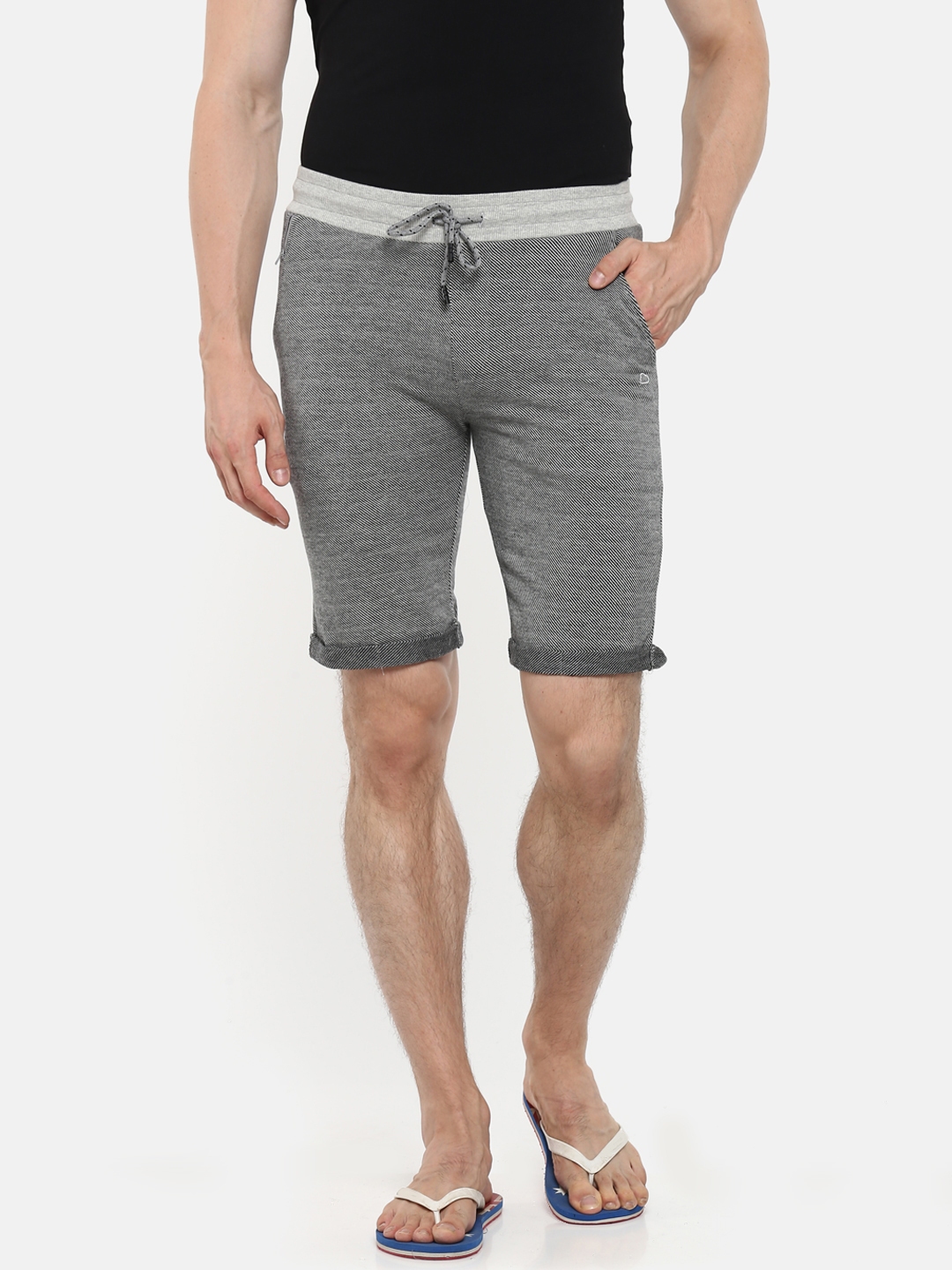 Buy Sweet Dreams Men Grey Melange Solid Lounge Shorts MK 1633A9 ...
