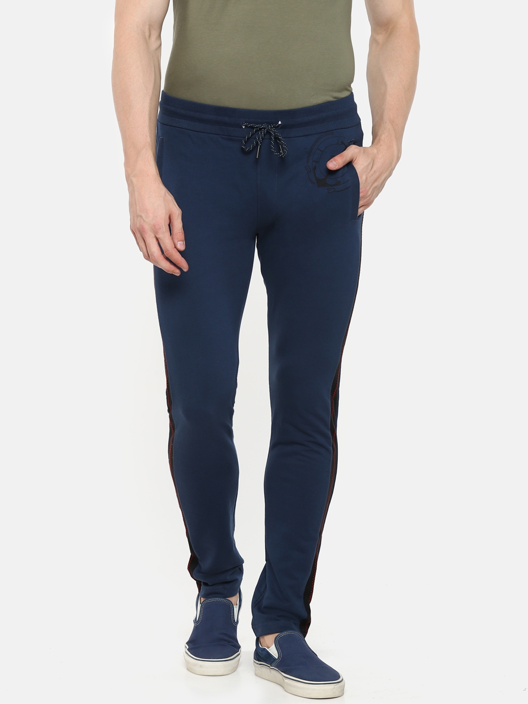 mens navy blue track pants