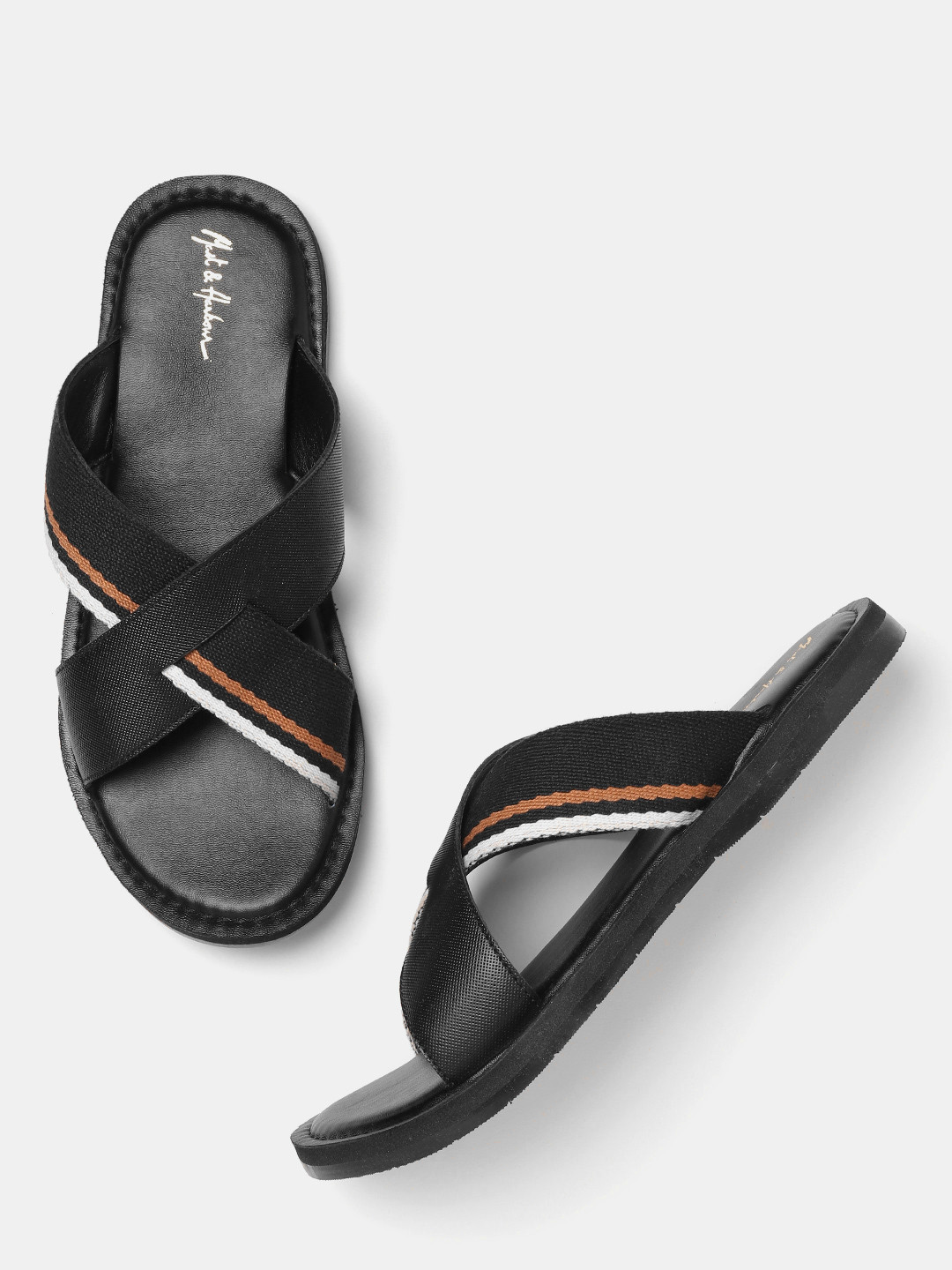 Buy Mast & Harbour Men Black Comfort Sandals Sandals for Men 9594129 Myntra