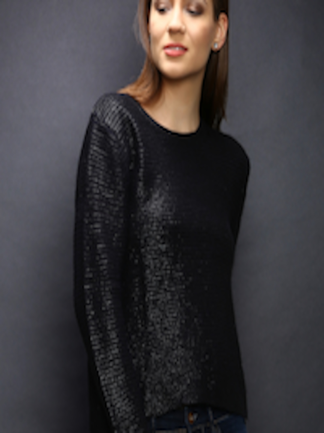 Buy Replay Navy Shimmer Sweater - Sweaters for Women 962494 | Myntra