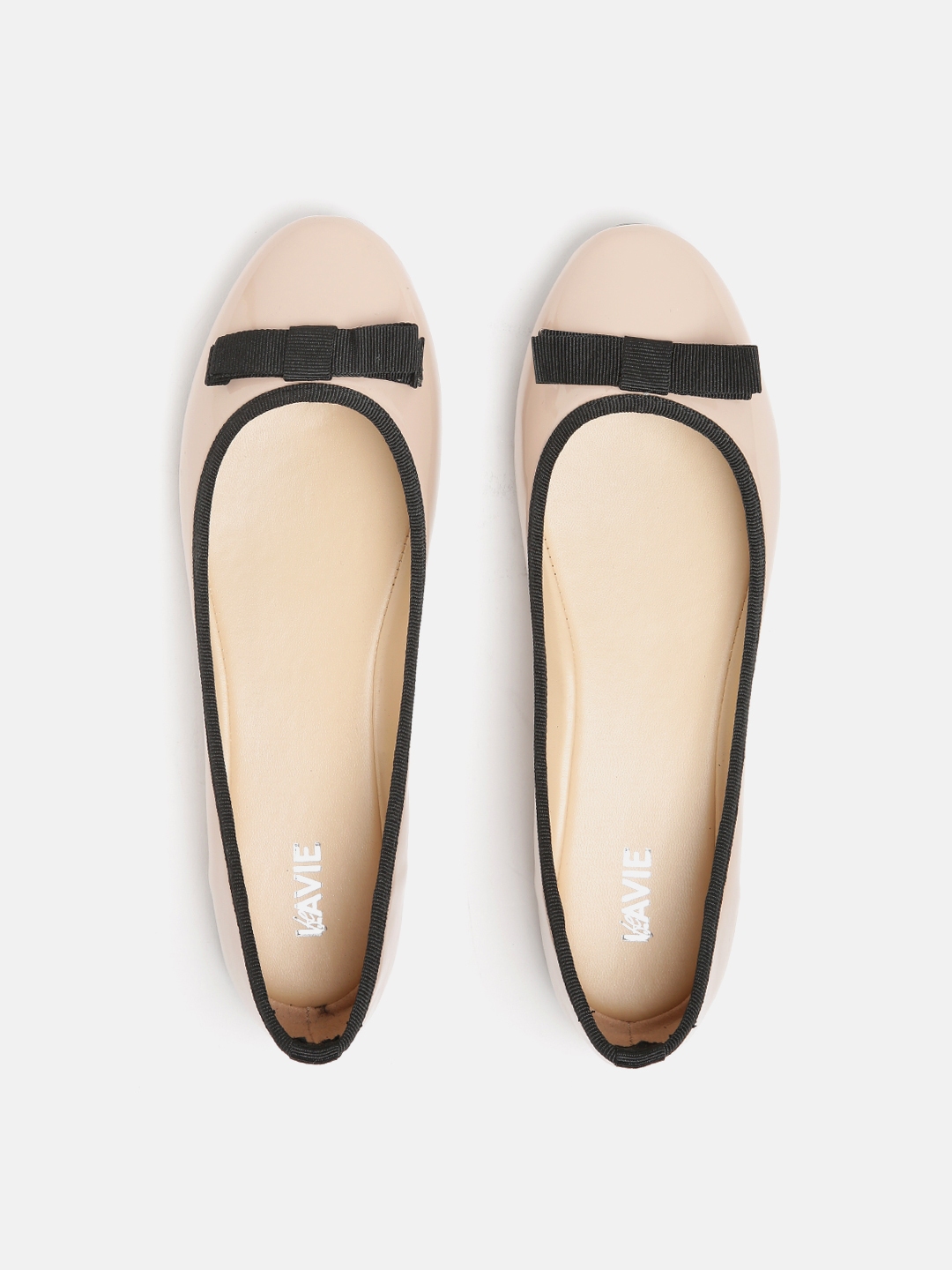 beige flats with bow