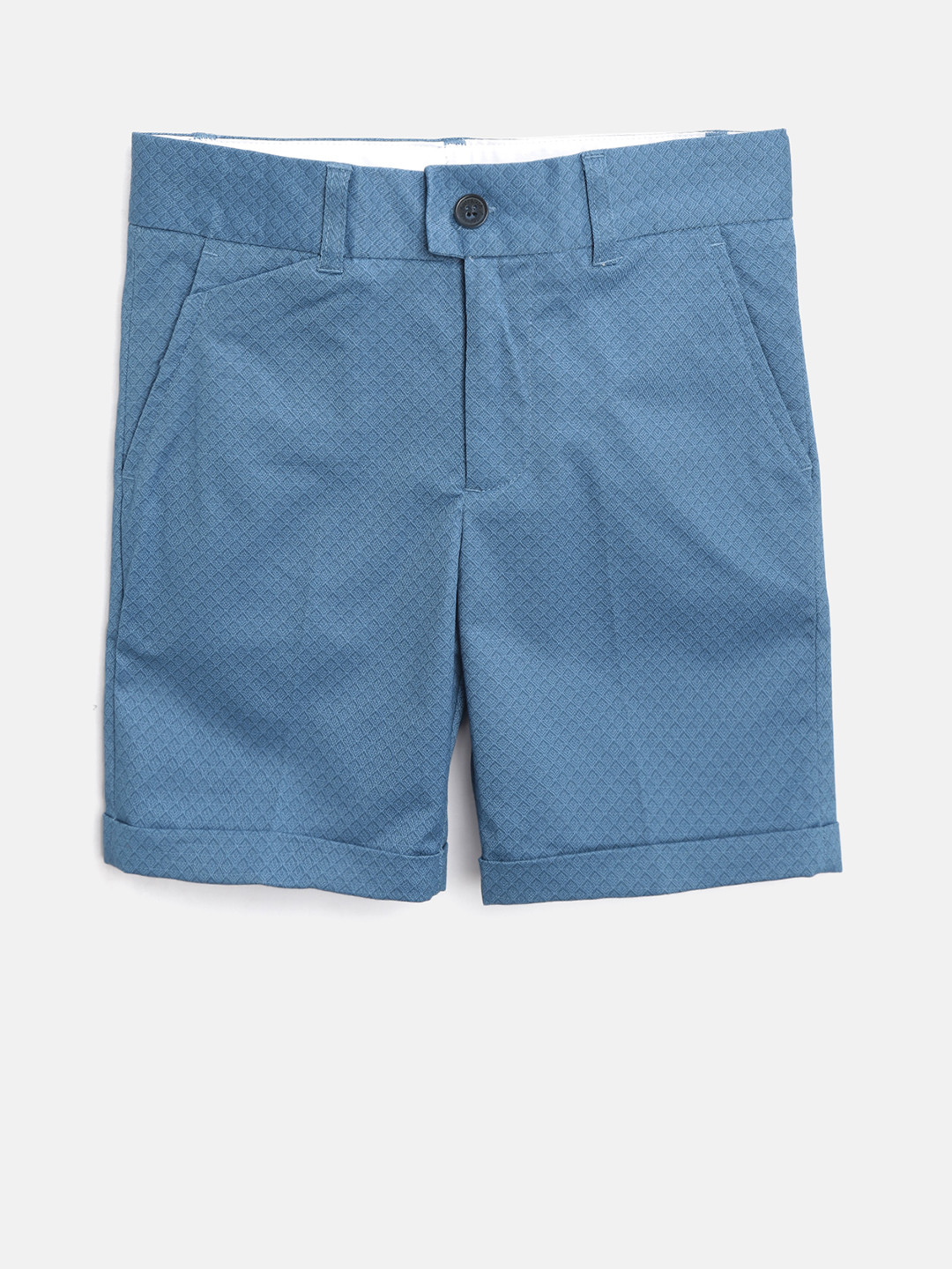 Buy Marks & Spencer Boys Blue Printed Regular Fit Chino Shorts Shorts