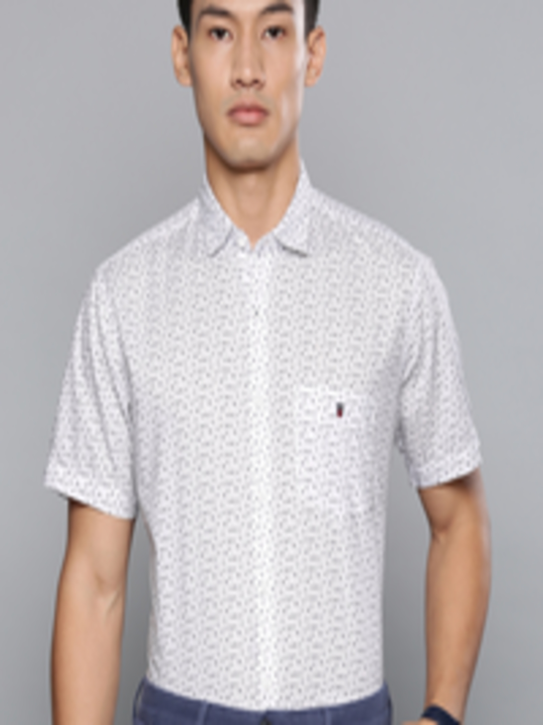 Buy Louis Philippe Sport Men White Slim Fit Printed Casual Shirt - Shirts for Men 9633439 | Myntra