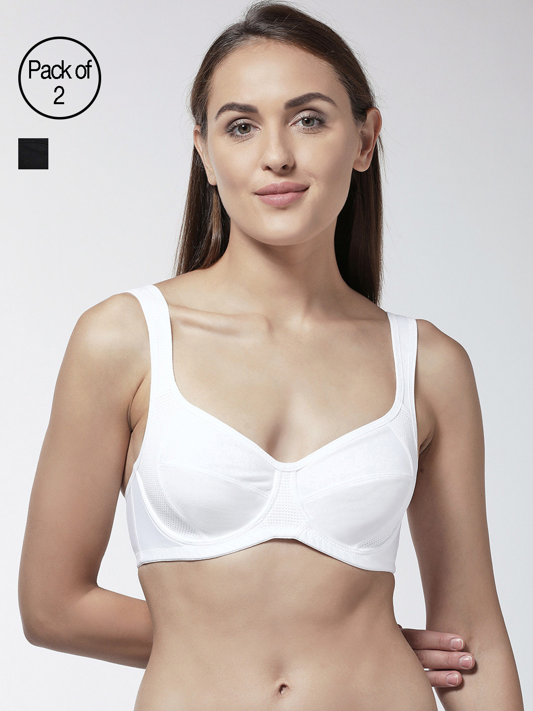 Buy Marks & Spencer Pack Of 2 Solid Sports Bras T336484 Bra for Women