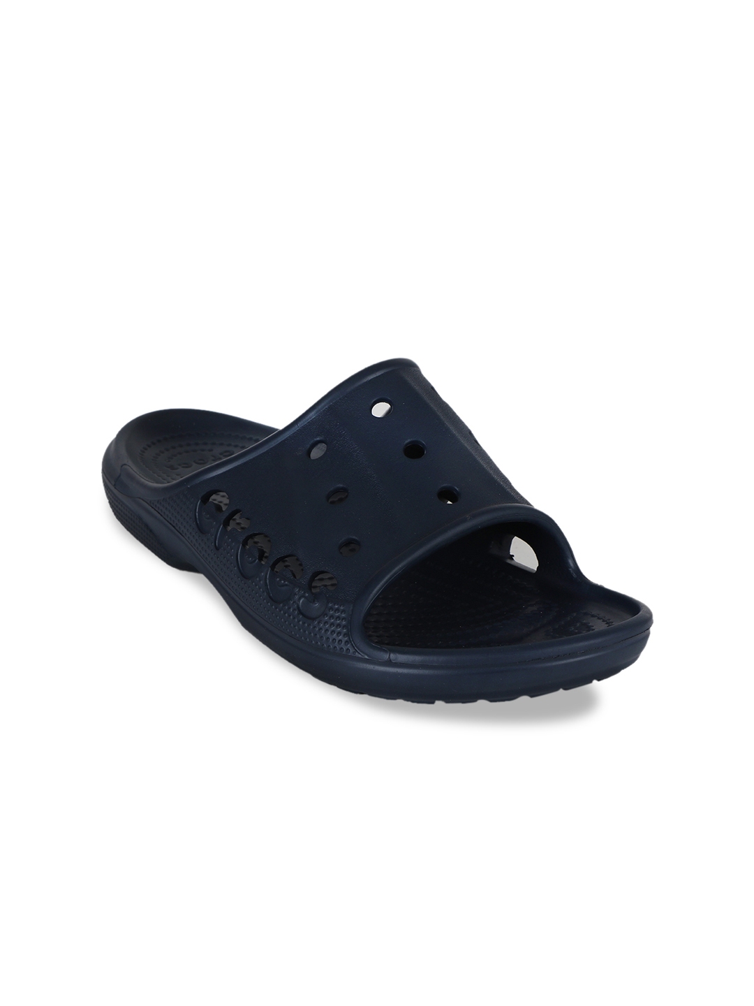 Buy Crocs Men Navy Blue Solid Sliders - Flip Flops for Men 9648757 | Myntra