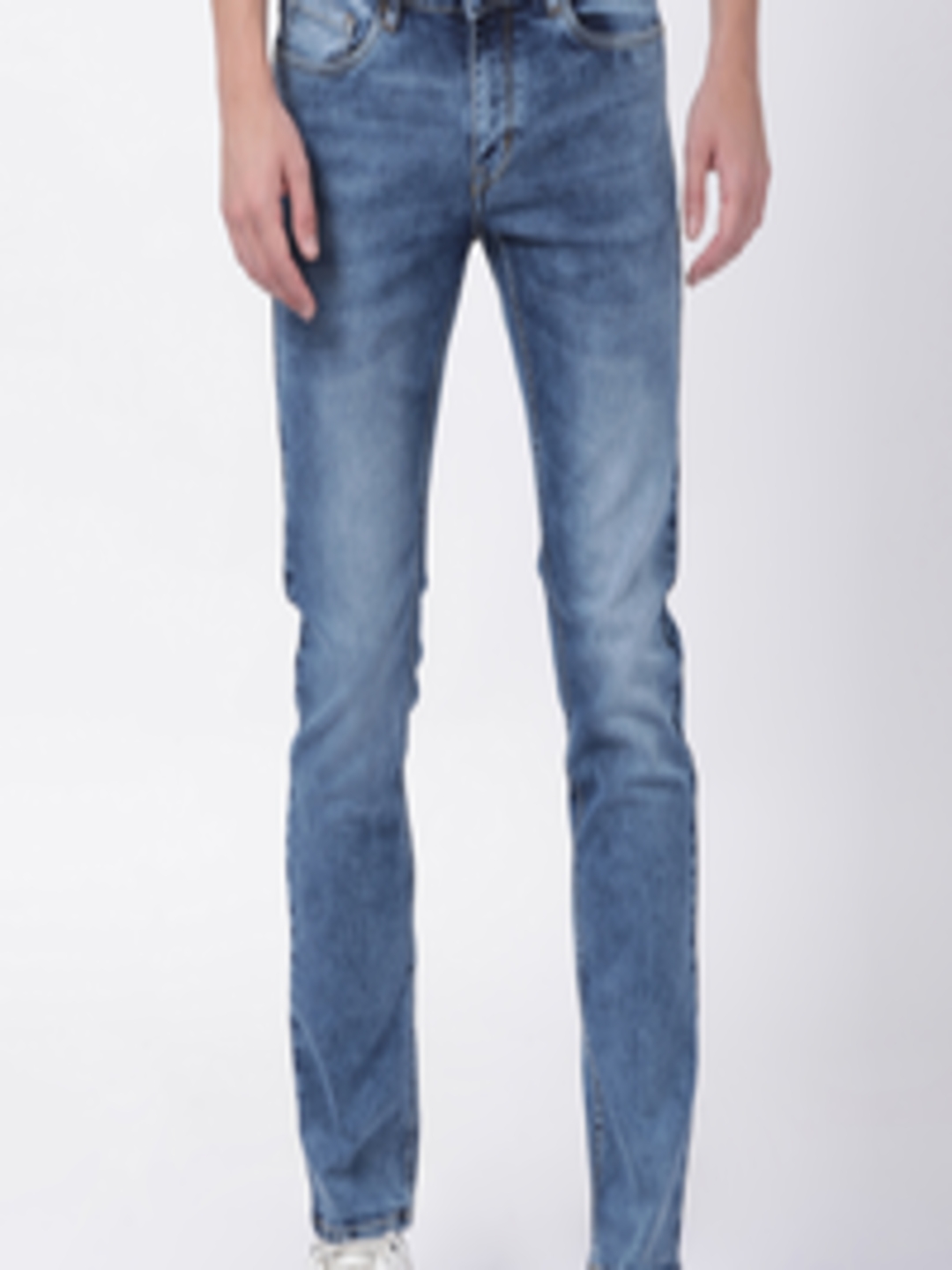 Buy Crocodile Men Blue Slim Fit Mid Rise Clean Look Stretchable Jeans ...