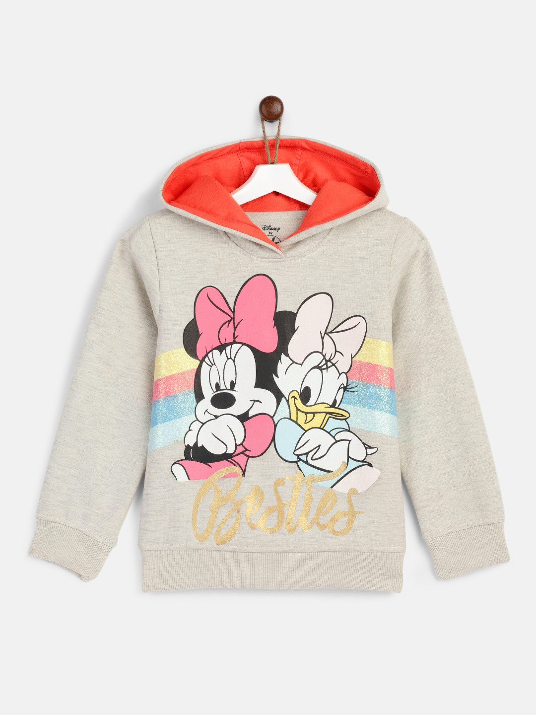 Buy YK Disney Girls Cream Coloured Minnie Mouse Printed Hooded