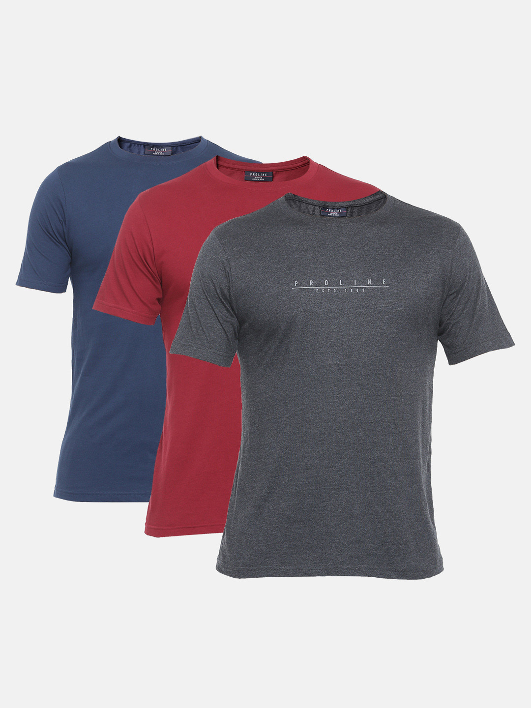 Buy Proline Active Men Pack Of 3 Pure Cotton T Shirts Tshirts for Men
