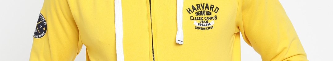 Buy HARVARD Yellow Hooded Sweatshirt - Sweatshirts for Men 965887 | Myntra